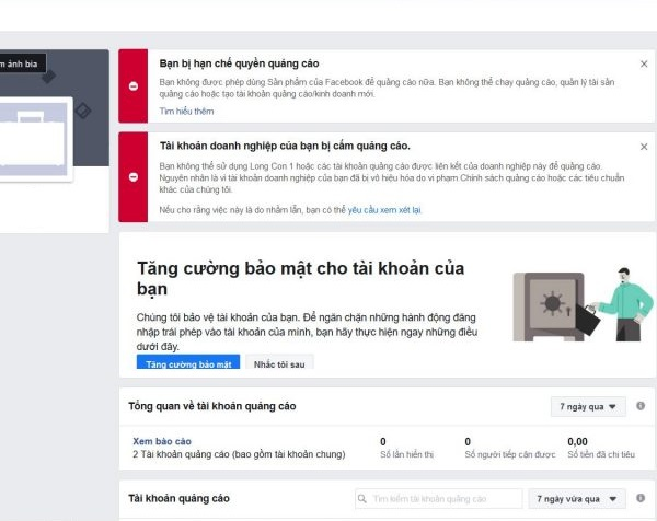 Cách khắc phục Facebook bị hạn chế quảng cáo