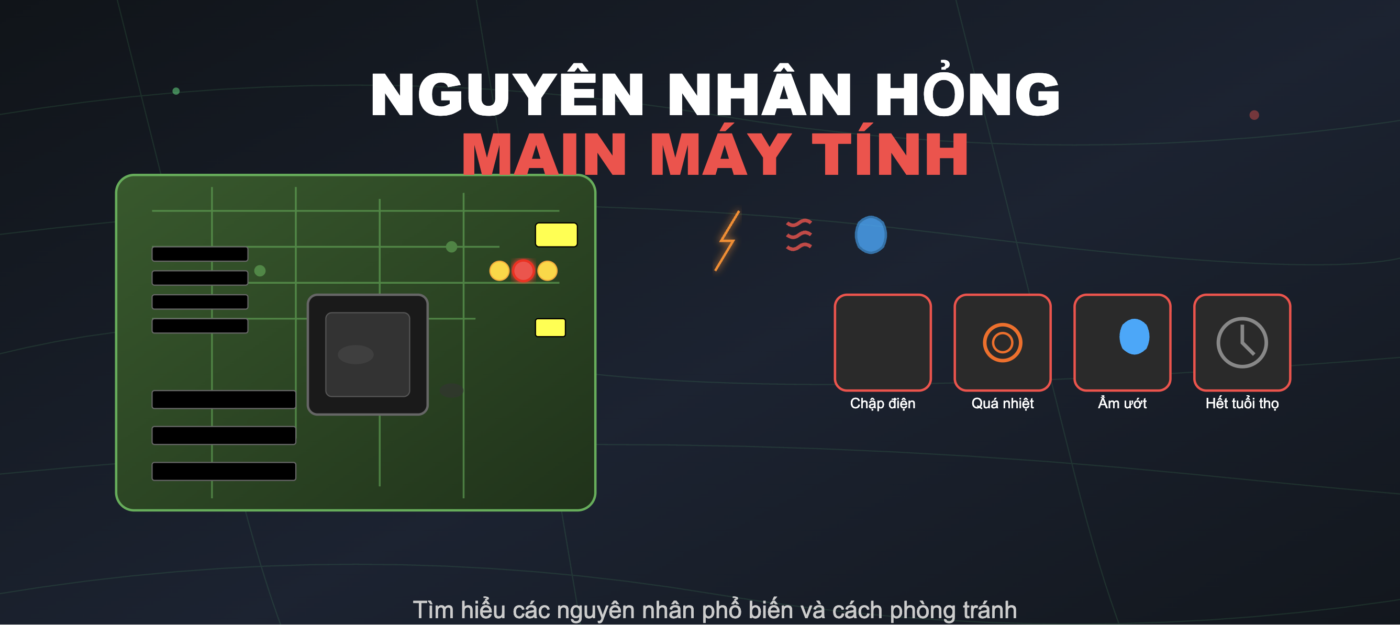 Nguyên nhân hỏng main máy tính