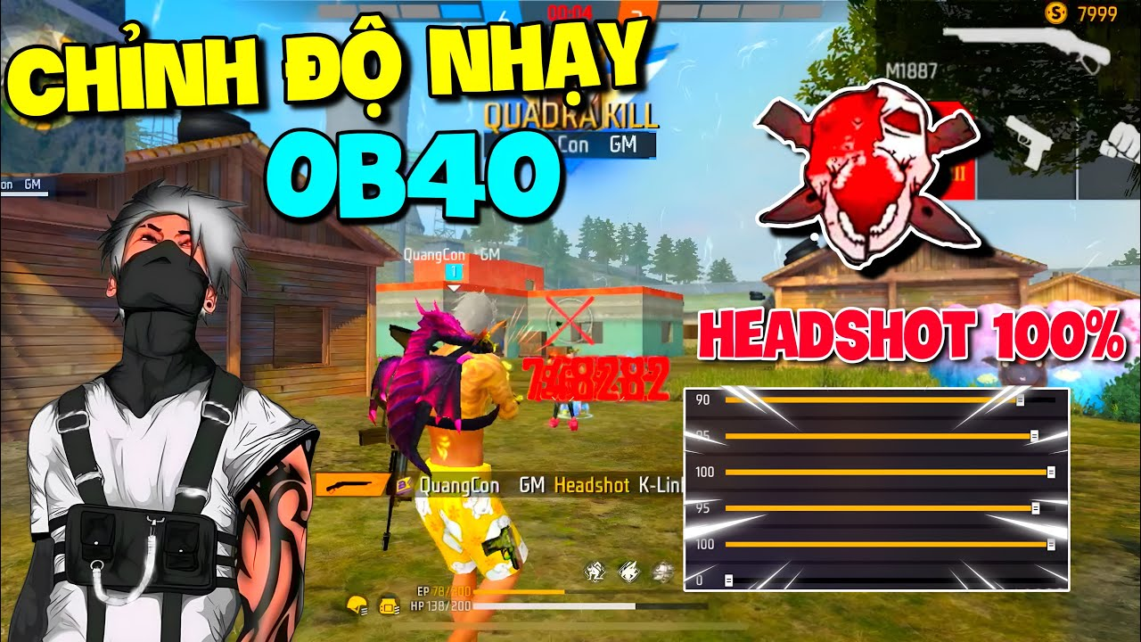 Cách chỉnh độ nhạy FF dễ headshot ob40