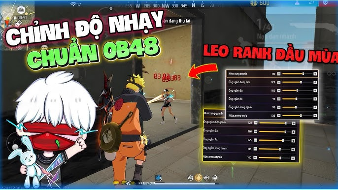 Cách chỉnh độ nhạy FF dễ headshot ob48