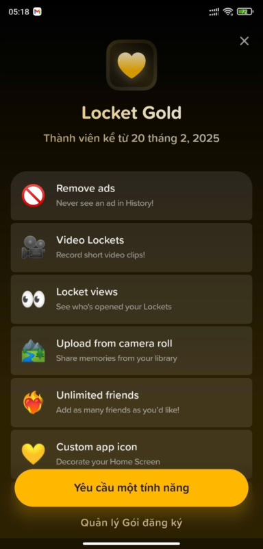 Cách đăng ký Locket Gold trên android