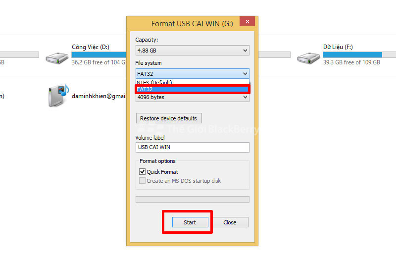 Cách tạo usb boot