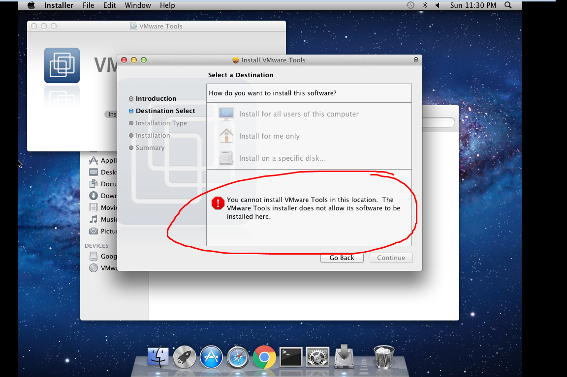 Can't install VMware Tools