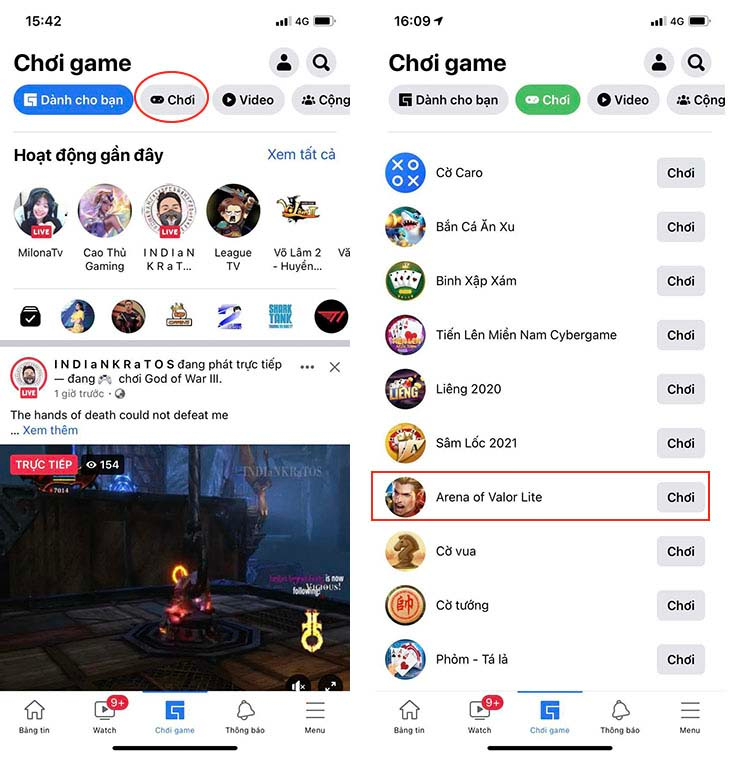Chơi Liên Quân miễn phí trên facebook