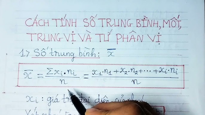 Công thức tính mốt lớp 12