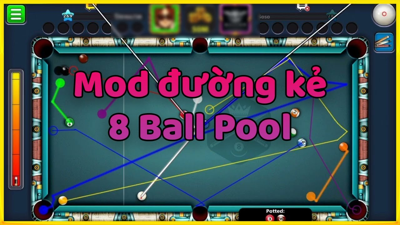 Hack 8 Ball Pool 5.6.1 đường kẻ dài
