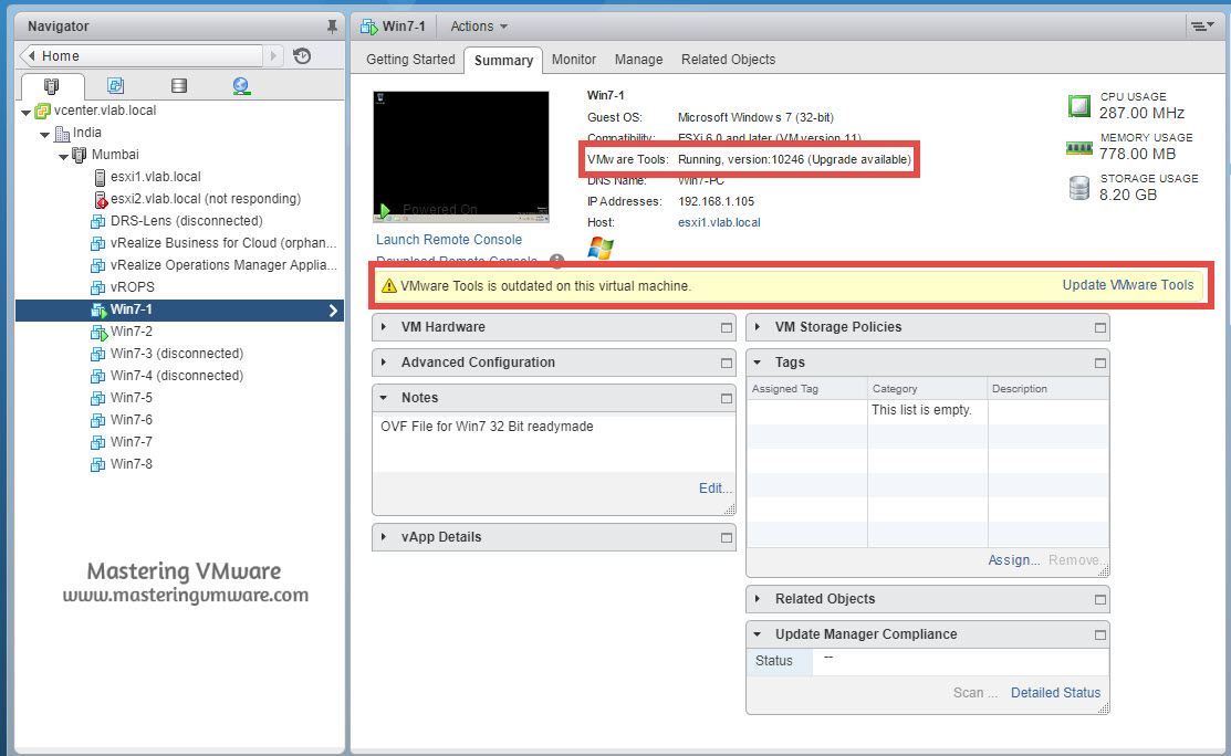 How to update VMware tools in vmware workstation