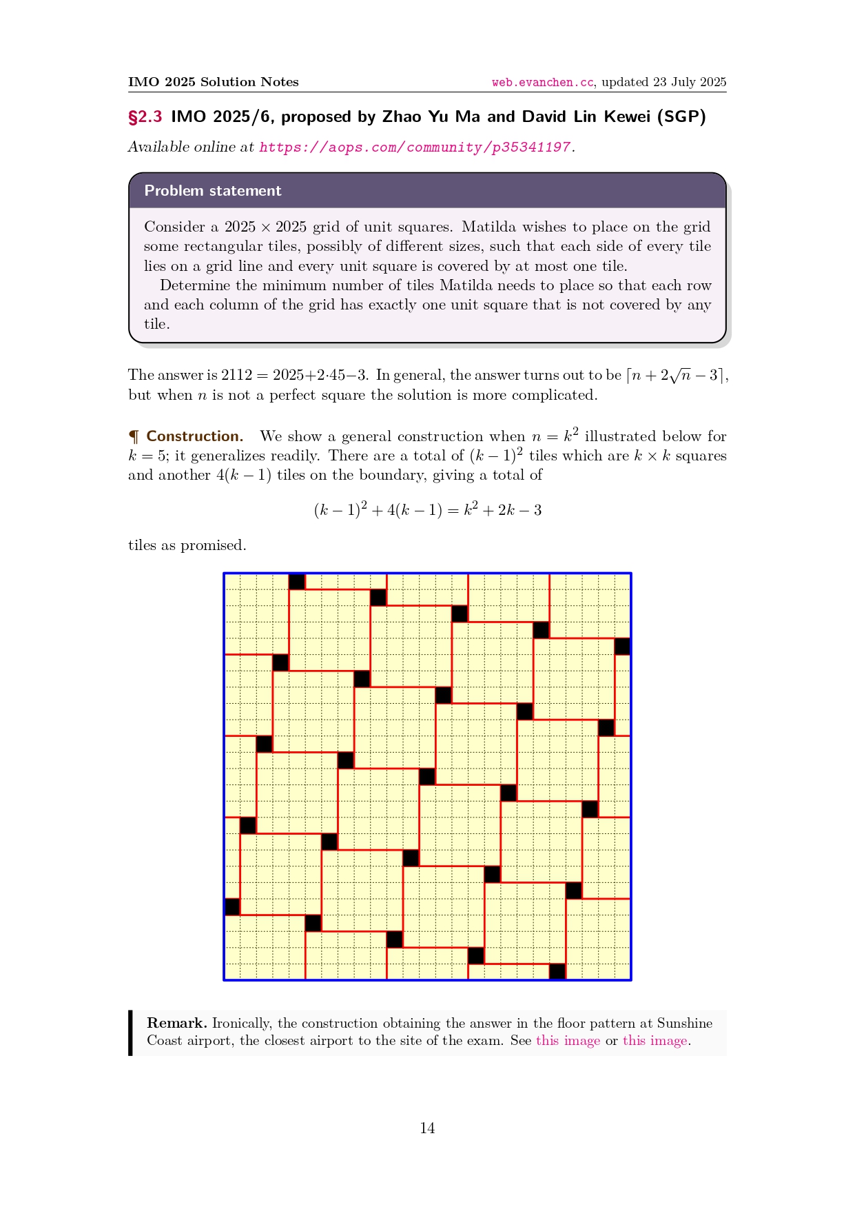 Lời giải bài 6 IMO 2025 từ Ban Tổ Chức | Problem 6 Solution 6