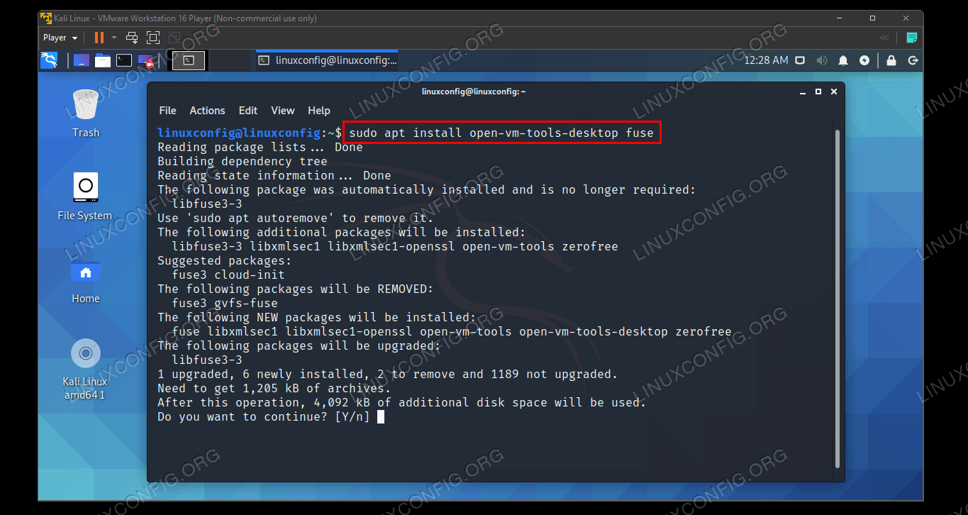 Install VMware Tools Linux