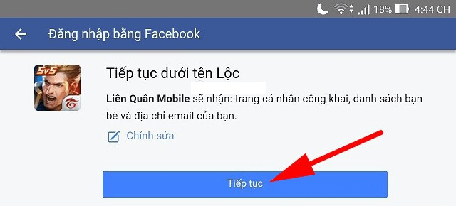 Lỗi Liên Quân không đăng nhập được bằng facebook