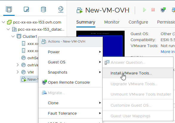 Mount VMware Tools ISO