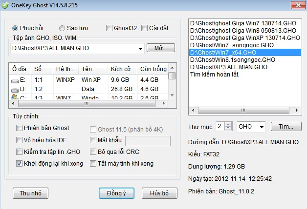 Tải onekey Ghost không password