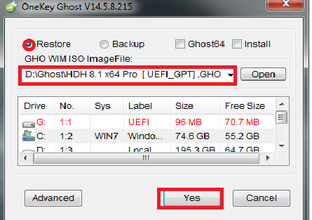 Onekey Ghost Win 10