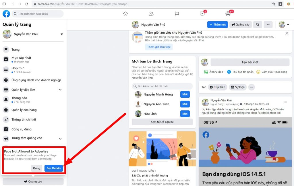 Page bị đánh gậy và cách khắc phục