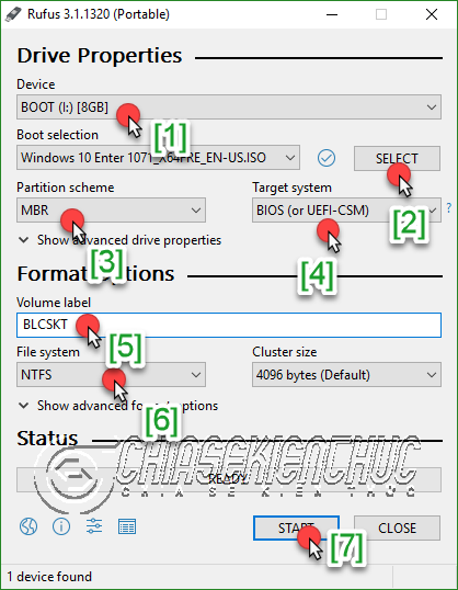 Tạo USB ghost WIN 10 bằng rufus