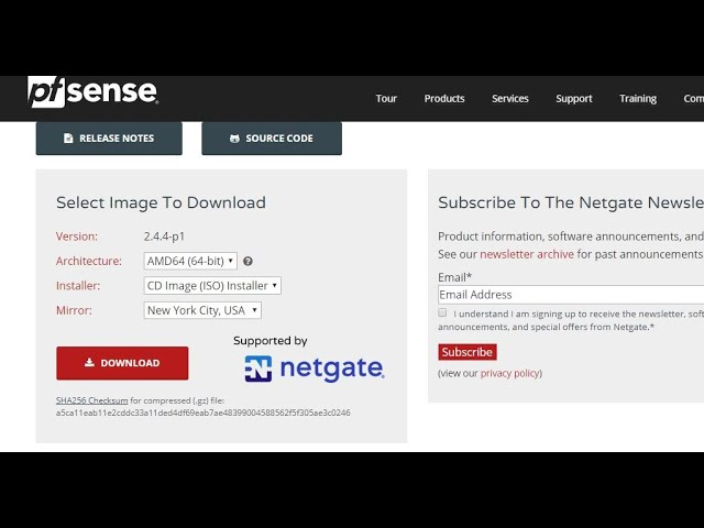 pfSense download iso 64-bit