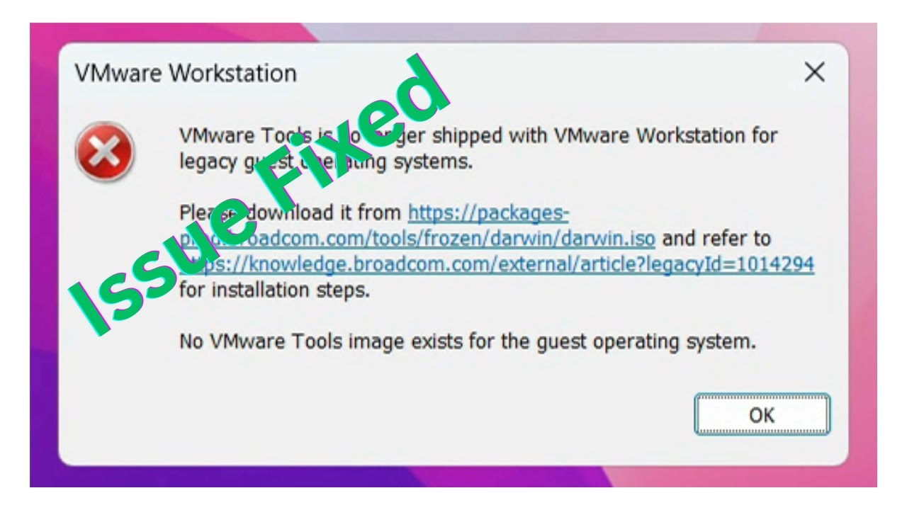 vmware tools is no longer shipped with vmware workstation for legacy guest operating systems