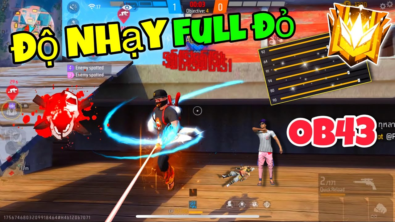 Độ nhạy ff full đỏ tự ghim đầu